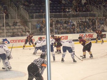 Dewson students sing O Canada at Ricoh Coliseum , Hockey Game . 013