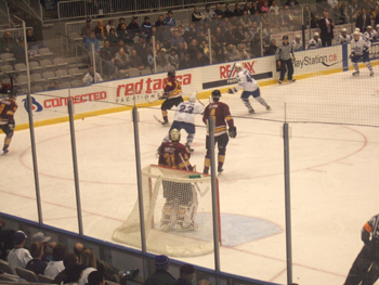 Dewson students sing O Canada at Ricoh Coliseum , Hockey Game . 037