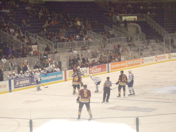 Dewson students sing O Canada at Ricoh Coliseum , Hockey Game . 038