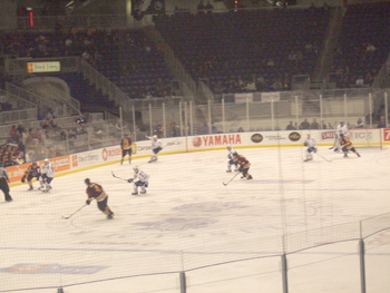 Dewson students sing O Canada at Ricoh Coliseum , Hockey Game . 040